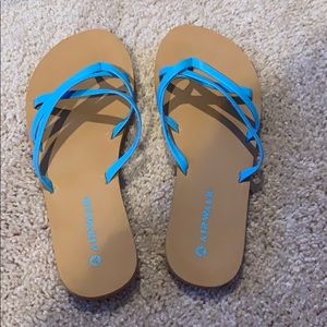 Blue strapped sandals